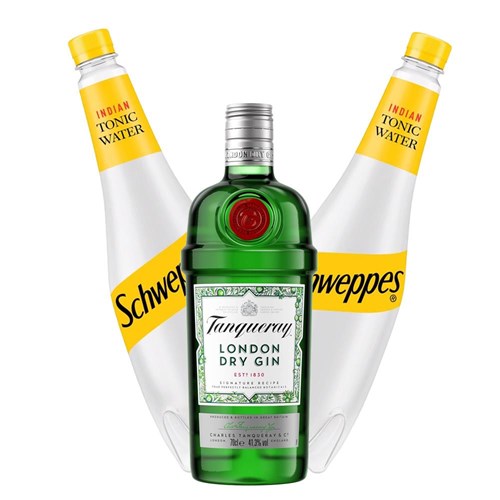 Tanqueray Dry Gin 70cl with Tonic Mixer